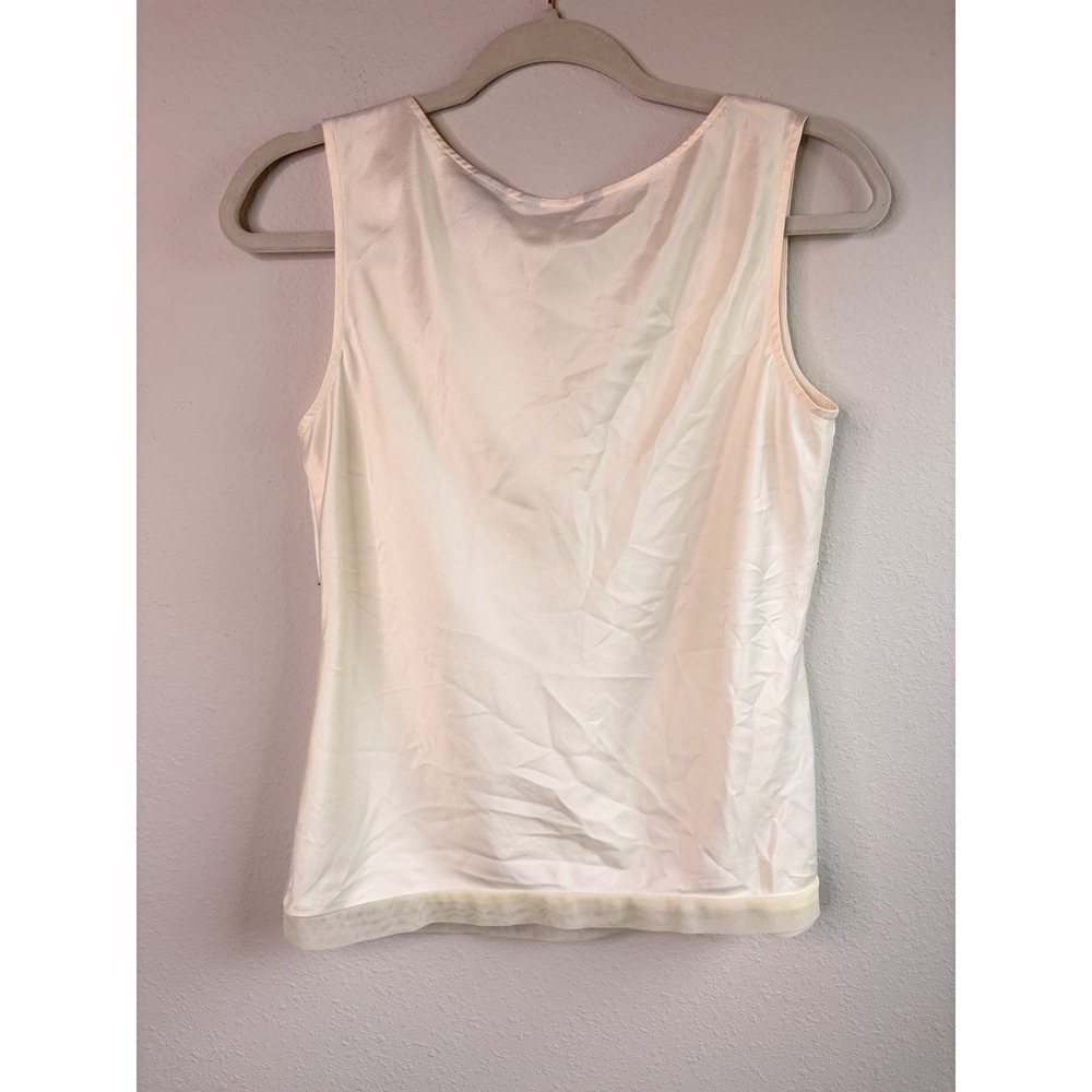 Vintage Y2K Silky Cream Embellished V Neck New York & Co Tank Top Size Small - Picture 3 of 10